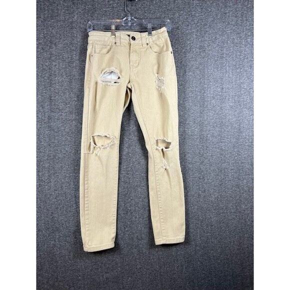 Carbon Jeans Women's 26/30 Skinny Flex Tan Denim Distressed - Picture 1 of 8